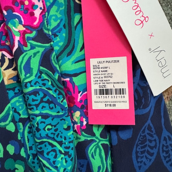 NWT L Large Lilly Pulitzer Luxletic Annora Skort Low Tide Navy Life of Party - Picture 2 of 2